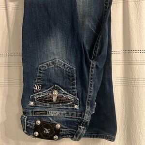Miss Me Zipper rhinestone bootcut jeans sz 28
